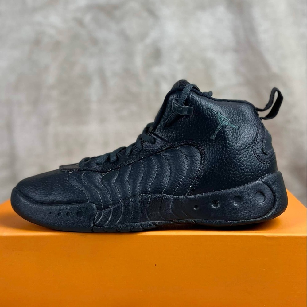 Jordan Jumpman Pro Black Anthracite Leather Basketball Shoes 906876-010 Size 6Y